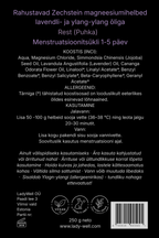 „Puhka“ magneesiumihelveste pakendi tagakülg 250g – koostis ja kasutusjuhend